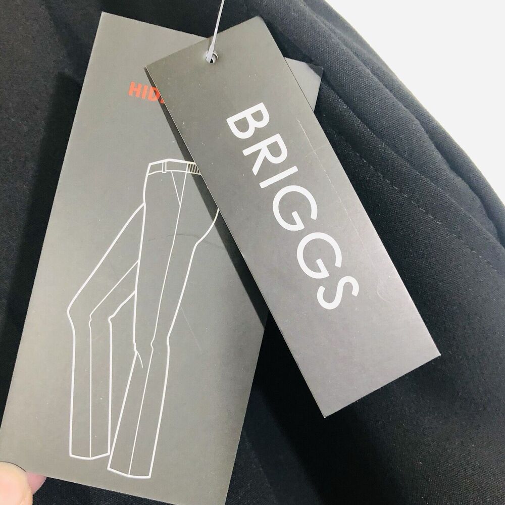 NWT Briggs Black Dress Pants S 14 Knit Strech Elastic Waist Straight Leg - Picture 11 of 15